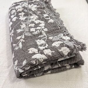 Queen Organic Cotton 2 Side Loom Weave Bedspread Earth Brown Ecru  Bedspread NEW